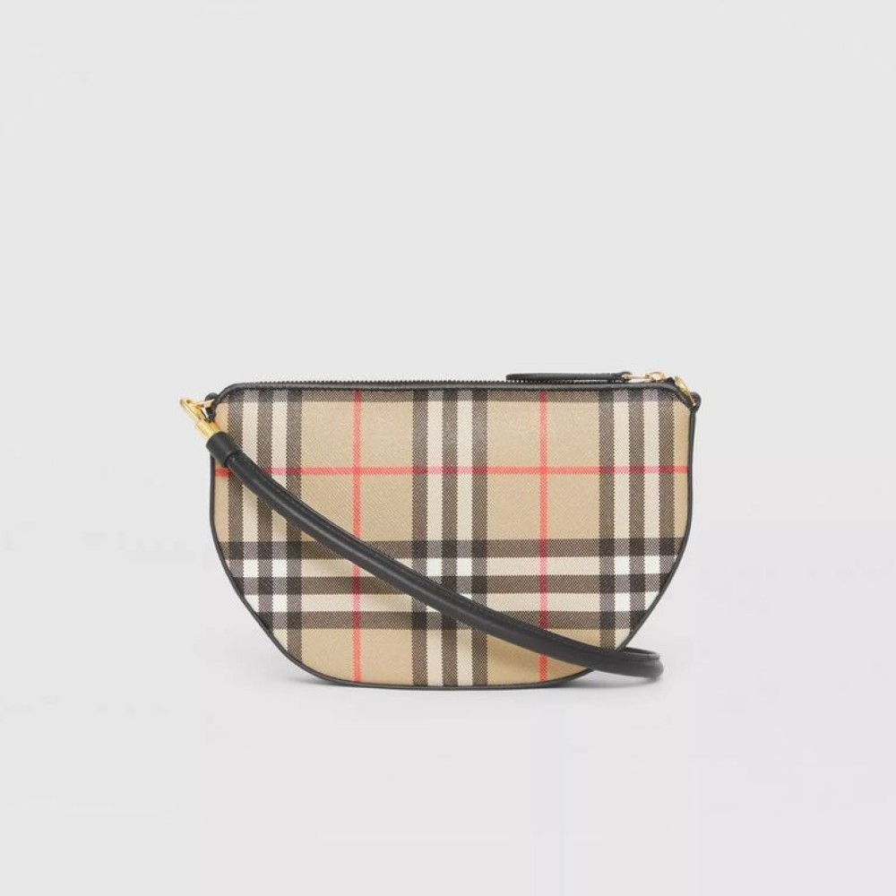 Vintage check olympia pouch in archive beige