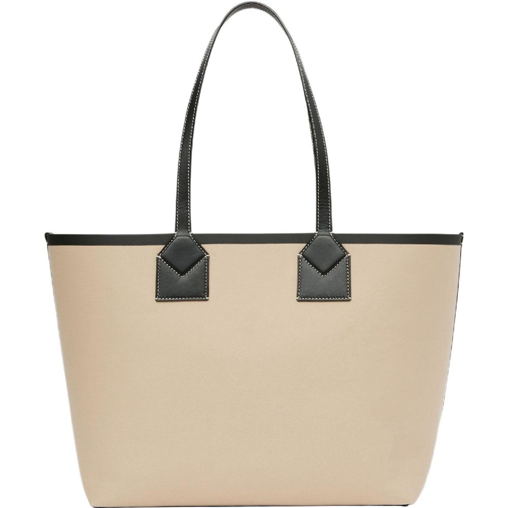 Label Print Cotton Medium London Tote Bag