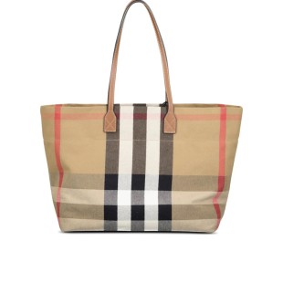 London Check Canvas Medium Tote Bag