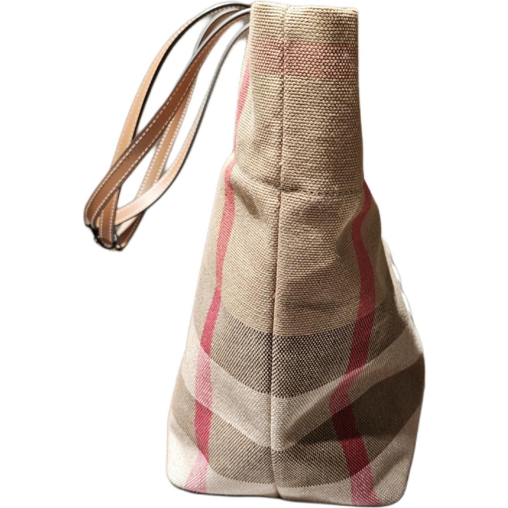 London Check Canvas Medium Tote Bag