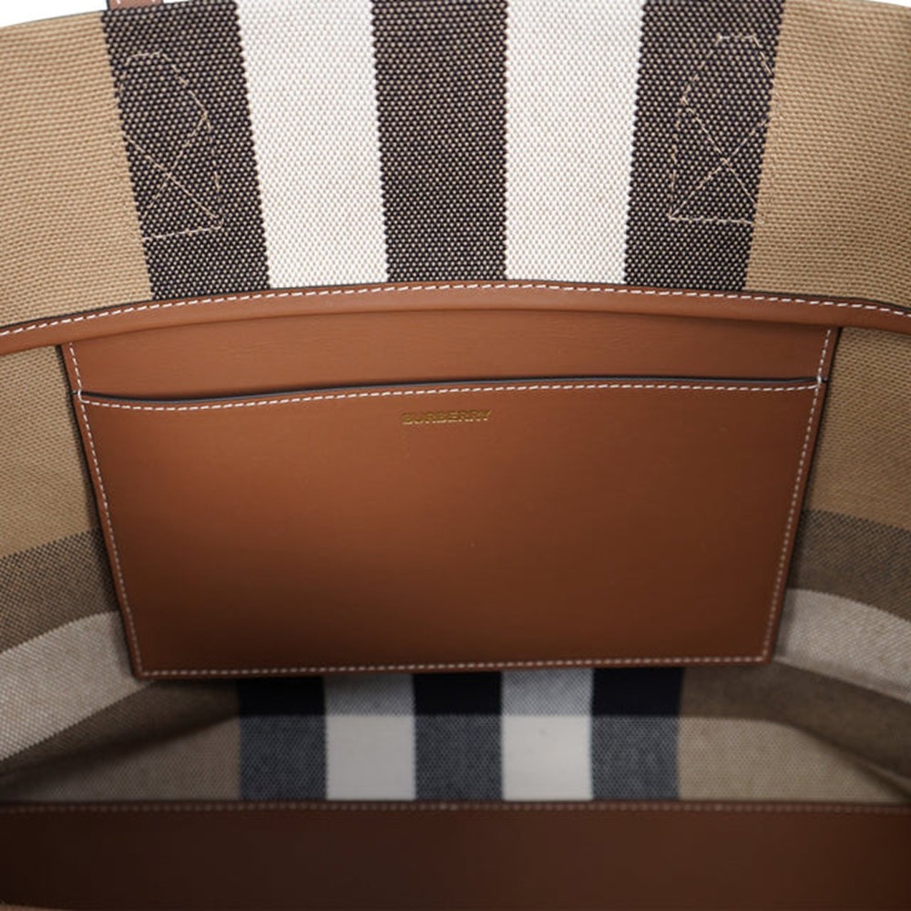 London Check Canvas Medium Tote Bag