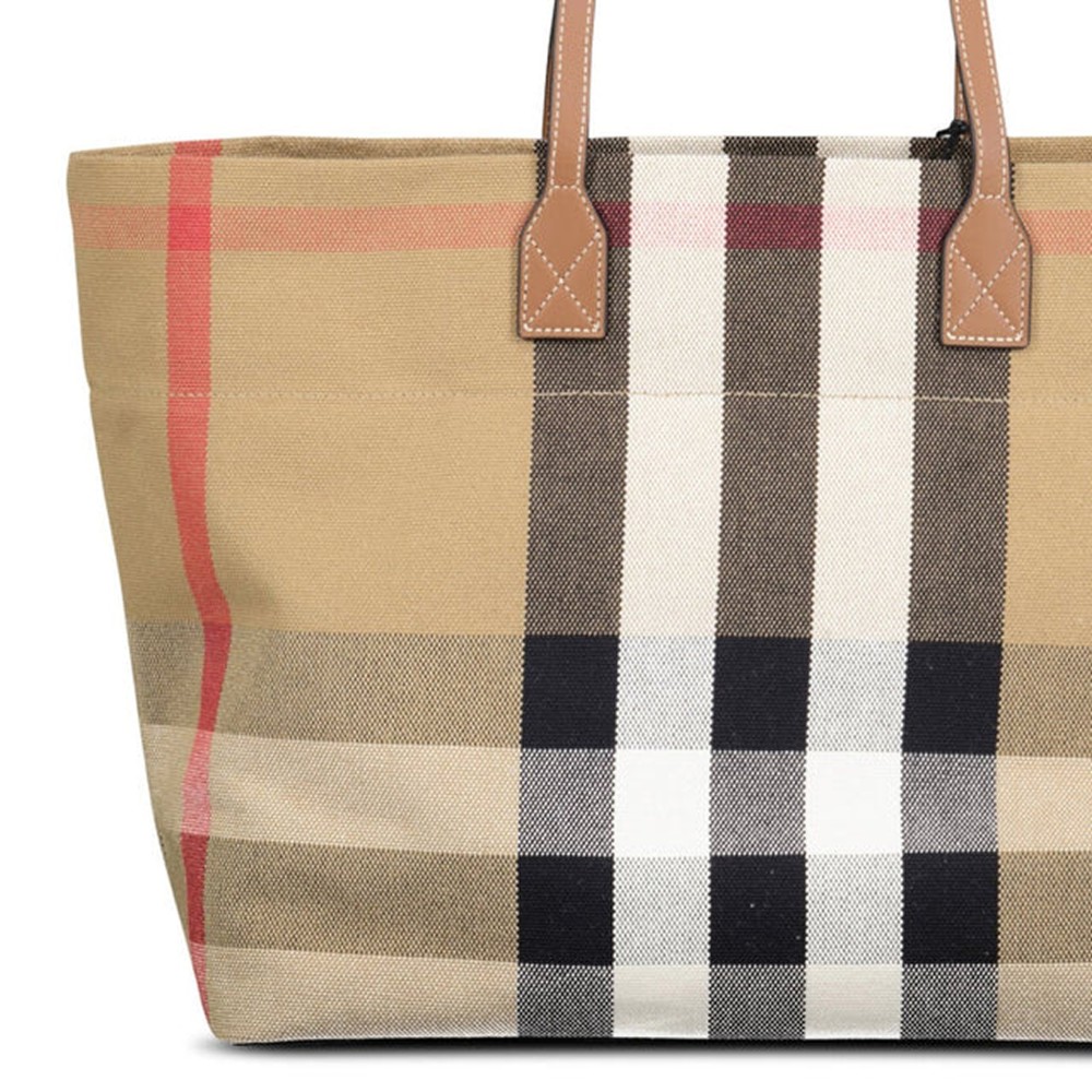 London Check Canvas Medium Tote Bag