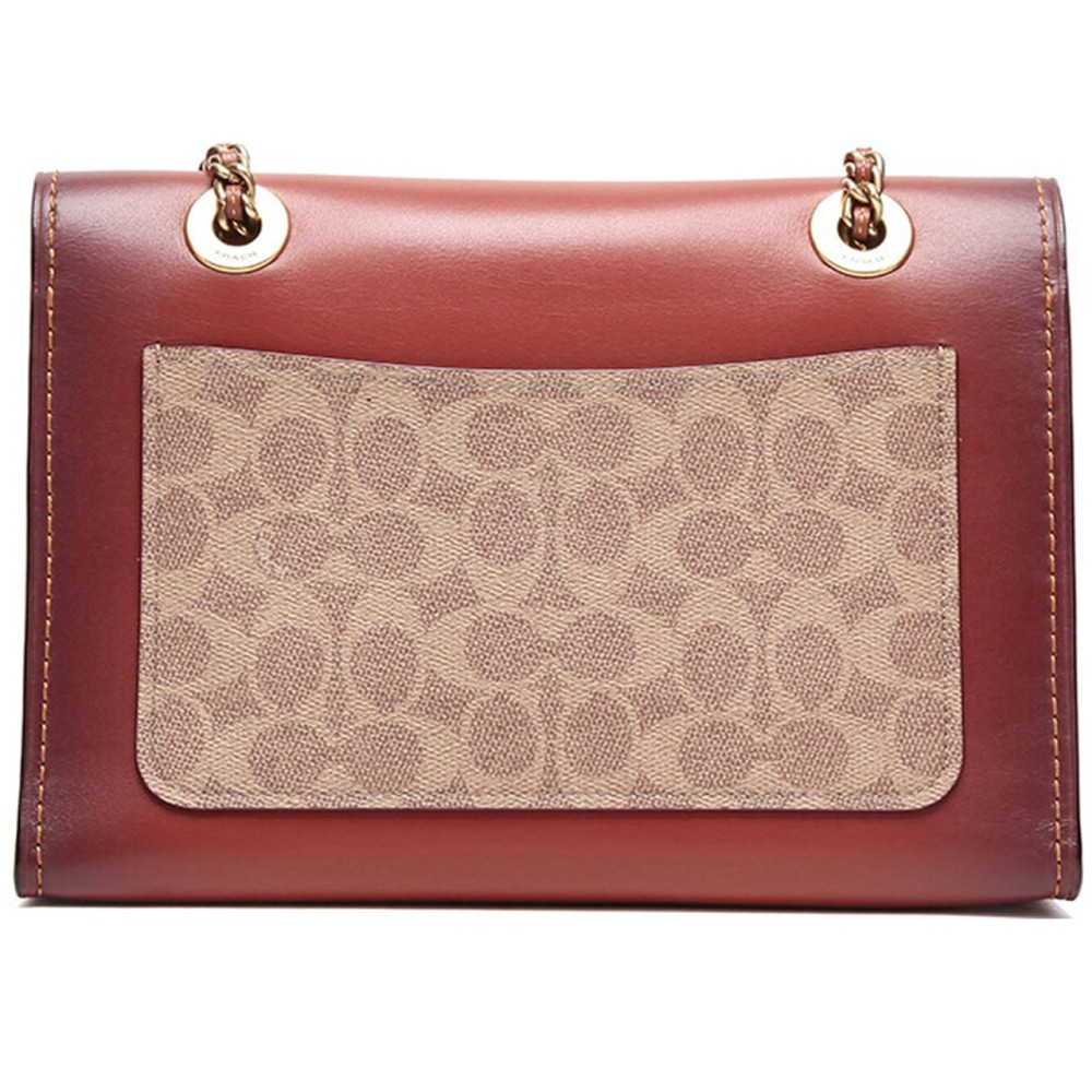 Parker Coated Canvas With Calfskin Handbag Shoulder Bag Women S Brown Yellow