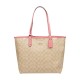 Canvas With Leather Tote Bag Shopping Bag Combo Bag Handbag Shoulder Bag Large Women S Khaki Pink