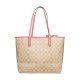 Canvas With Leather Tote Bag Shopping Bag Combo Bag Handbag Shoulder Bag Large Women S Khaki Pink