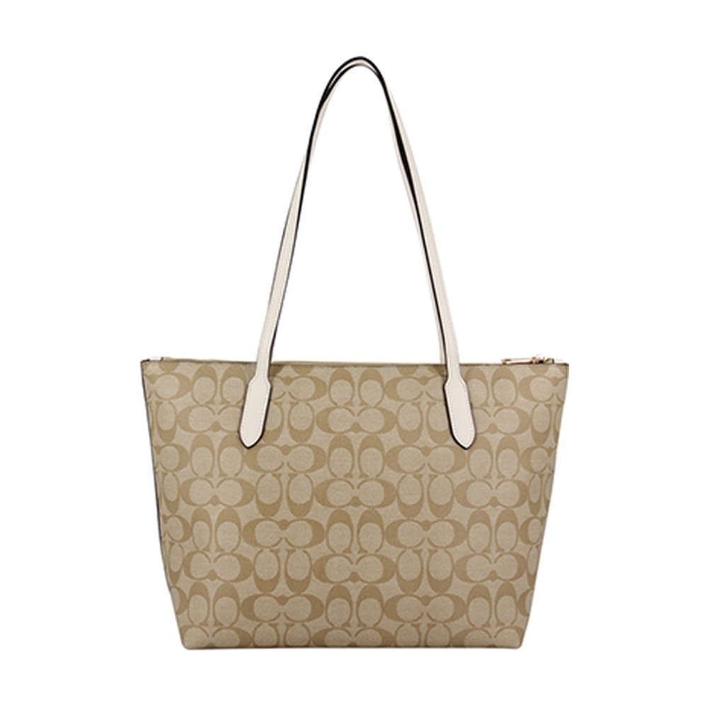 Tote 30 Monogram Tote Shoulder Bag Women S Khaki White