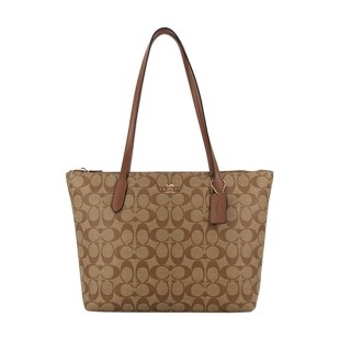Zip Top Tote Pvc Shoulder Bag Medium Women S Brown Monogram