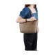 Zip Top Tote Pvc Shoulder Bag Medium Women S Brown Monogram