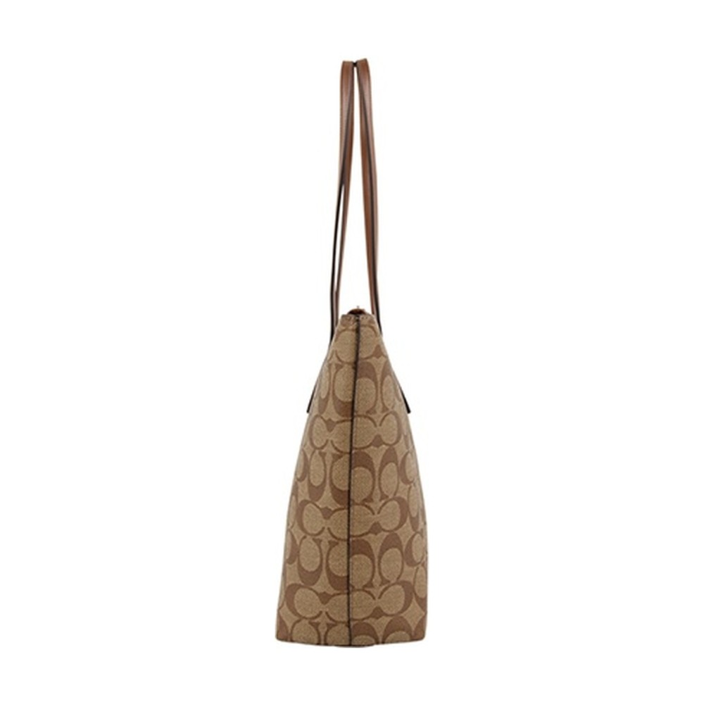 Zip Top Tote Pvc Shoulder Bag Medium Women S Brown Monogram