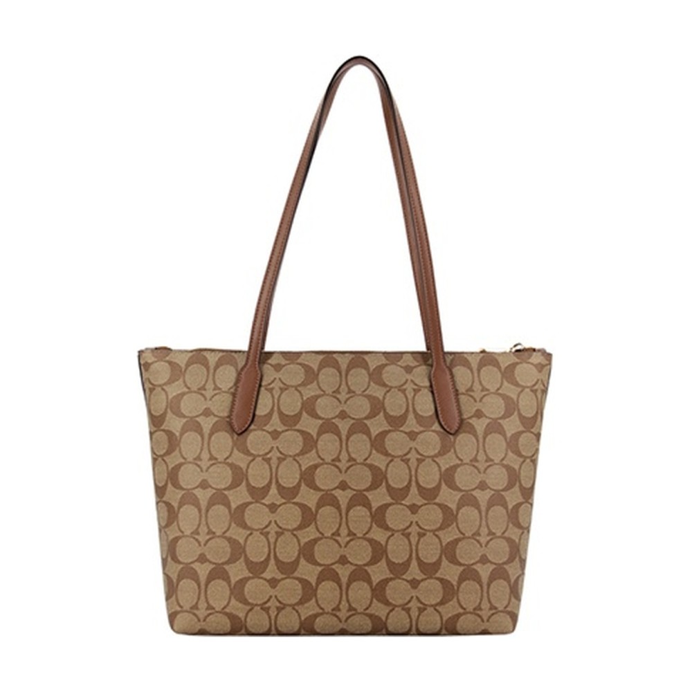 Zip Top Tote Pvc Shoulder Bag Medium Women S Brown Monogram