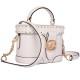 Georgie Leather Box Bag Handbag Shoulder Bag Crossbody Bag Small Size Women S White