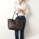 City 33 Tote Monogram Shoulder Bag Large Canvas Brown Black Women S