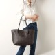 City 33 Tote Monogram Shoulder Bag Large Canvas Brown Black Women S