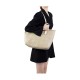 City 33 Monogram Tote Hand Bag Canvas Women S Khaki White