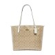 City 33 Monogram Tote Hand Bag Canvas Women S Khaki White