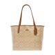 City Coated Canvas With Leather Tote Bag Shopping Bag Shoulder Bag Handbag Large Women S Milk Tea