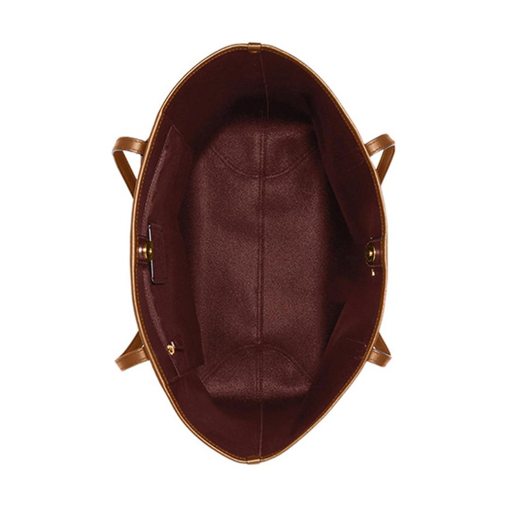 City Coated Canvas With Leather Tote Bag Shopping Bag Shoulder Bag Handbag Large Women S Milk Tea