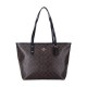 City Zip Tote Coated Canvas Tote Bag Shopping Bag Handbag Shoulder Bag Women S Brown Black