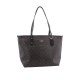 City Zip Tote Coated Canvas Tote Bag Shopping Bag Handbag Shoulder Bag Women S Brown Black
