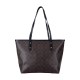 City Zip Tote Coated Canvas Tote Bag Shopping Bag Handbag Shoulder Bag Women S Brown Black