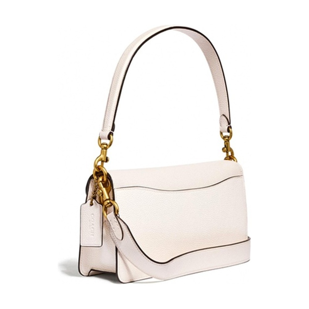 Tabby Polished Pebbled Leather Wine God Bag Shoulder Bag Crossbody Bag Medium Size Women S White