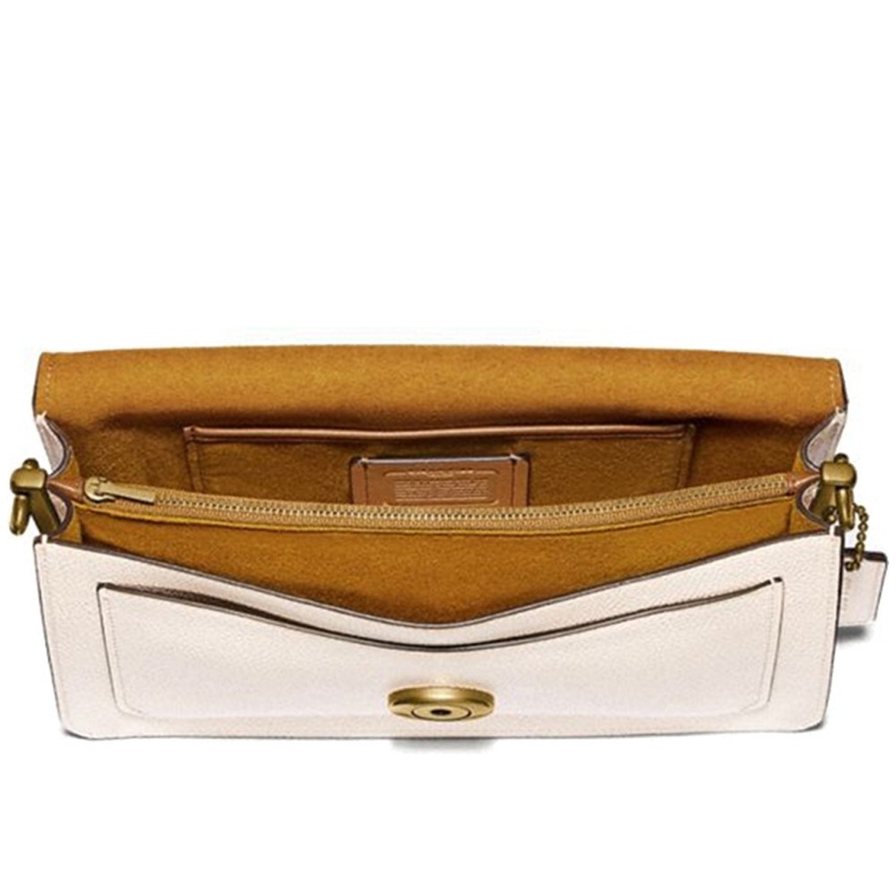 Tabby Polished Pebbled Leather Wine God Bag Shoulder Bag Crossbody Bag Medium Size Women S White