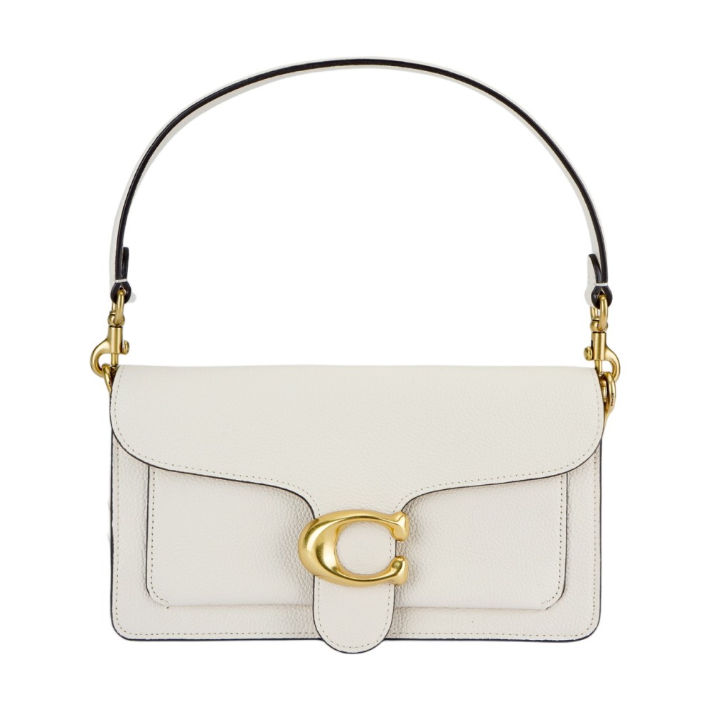 Tabby Polished Pebbled Leather Wine God Bag Shoulder Bag Crossbody Bag Medium Size Women S White