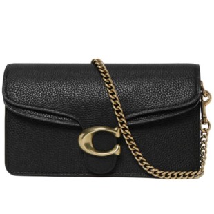 Tabby Polished Pebbled Leather Shoulder Bag Crossbody Bag Mini Women S Black
