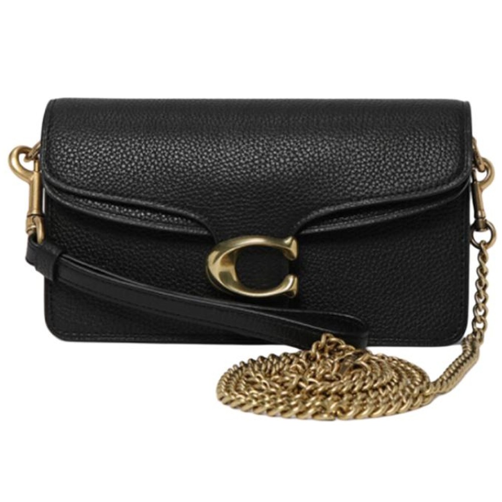 Tabby Polished Pebbled Leather Shoulder Bag Crossbody Bag Mini Women S Black