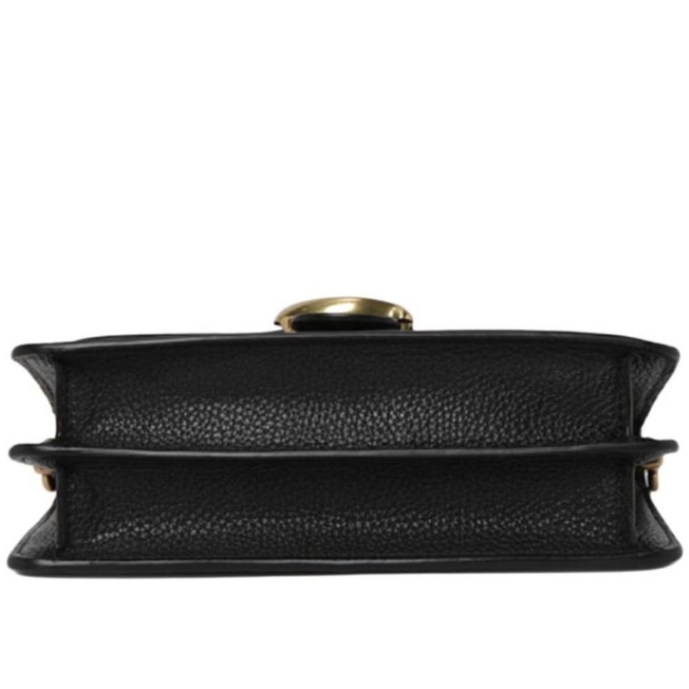 Tabby Polished Pebbled Leather Shoulder Bag Crossbody Bag Mini Women S Black