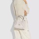Hadley Coated Canvas With Cow Leather Handbag Small Women S White