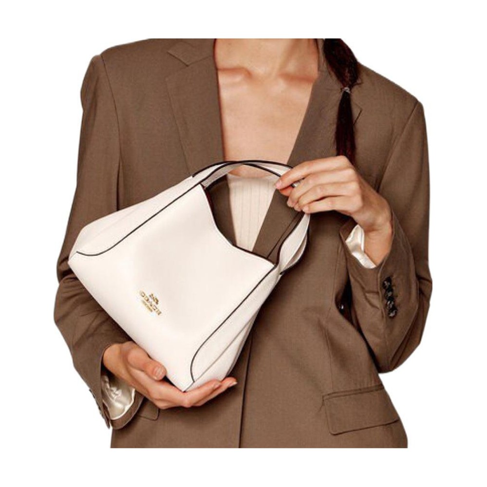 Hadley Coated Canvas With Cow Leather Handbag Small Women S White