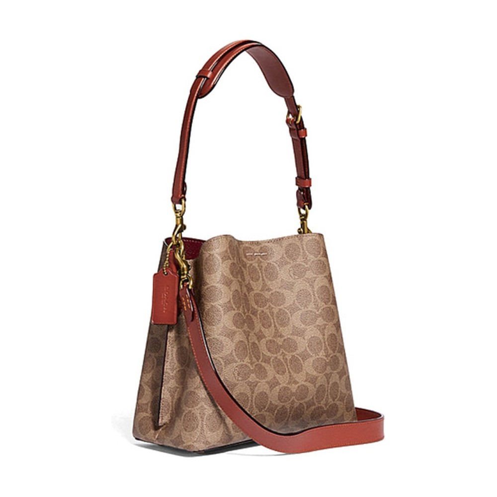 Willow Leather Shoulder Bag Women S Red Brown Brown Monogram