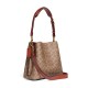 Willow Leather Shoulder Bag Women S Red Brown Brown Monogram
