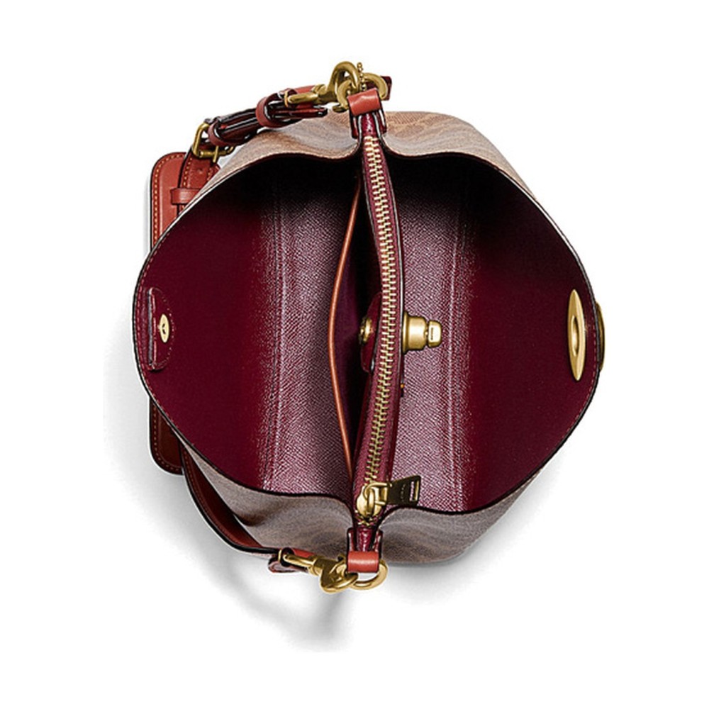 Willow Leather Shoulder Bag Women S Red Brown Brown Monogram