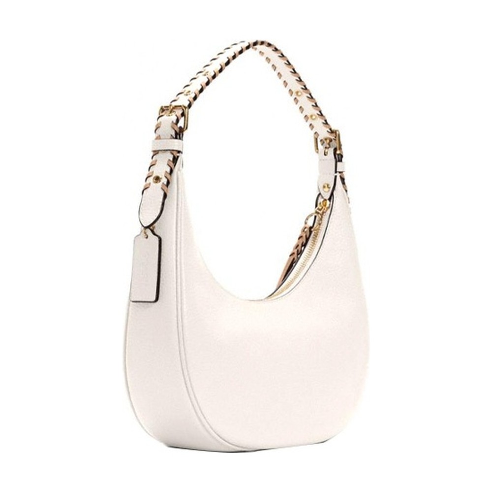 Bailey Refined Pebbled Leather With Smooth Leather Hobo Bag Shoulder Bag Handbag Tubas Women S White