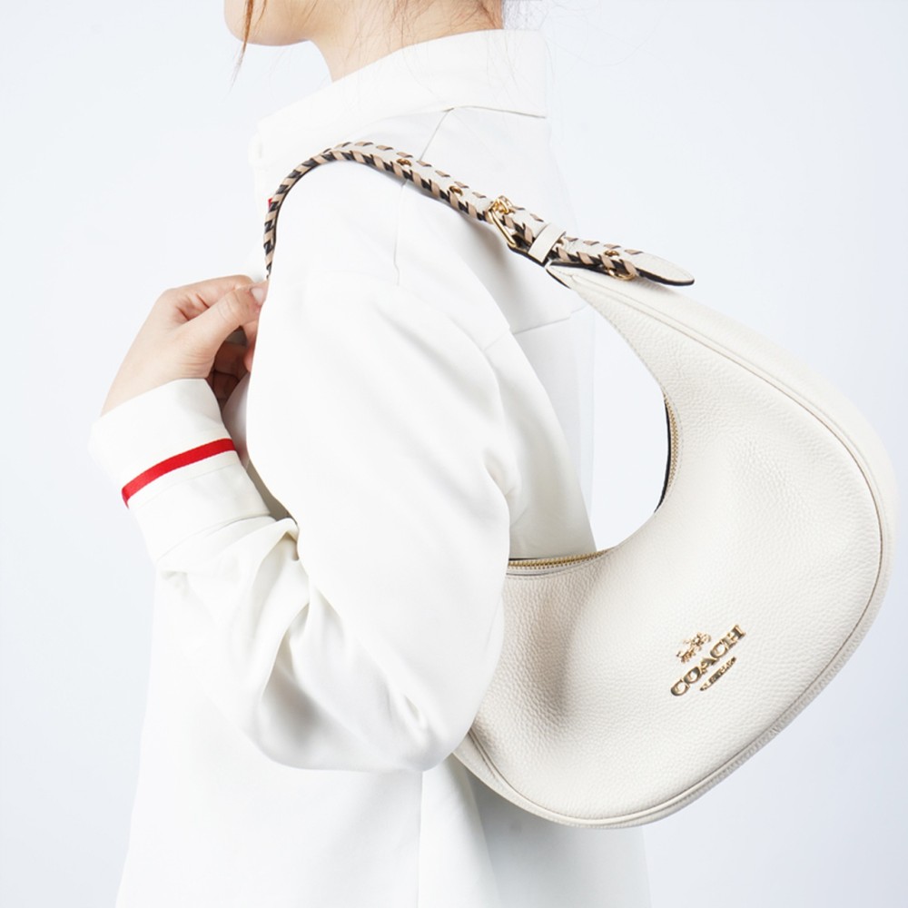 Bailey Refined Pebbled Leather With Smooth Leather Hobo Bag Shoulder Bag Handbag Tubas Women S White