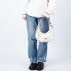 Bailey Refined Pebbled Leather With Smooth Leather Hobo Bag Shoulder Bag Handbag Tubas Women S White