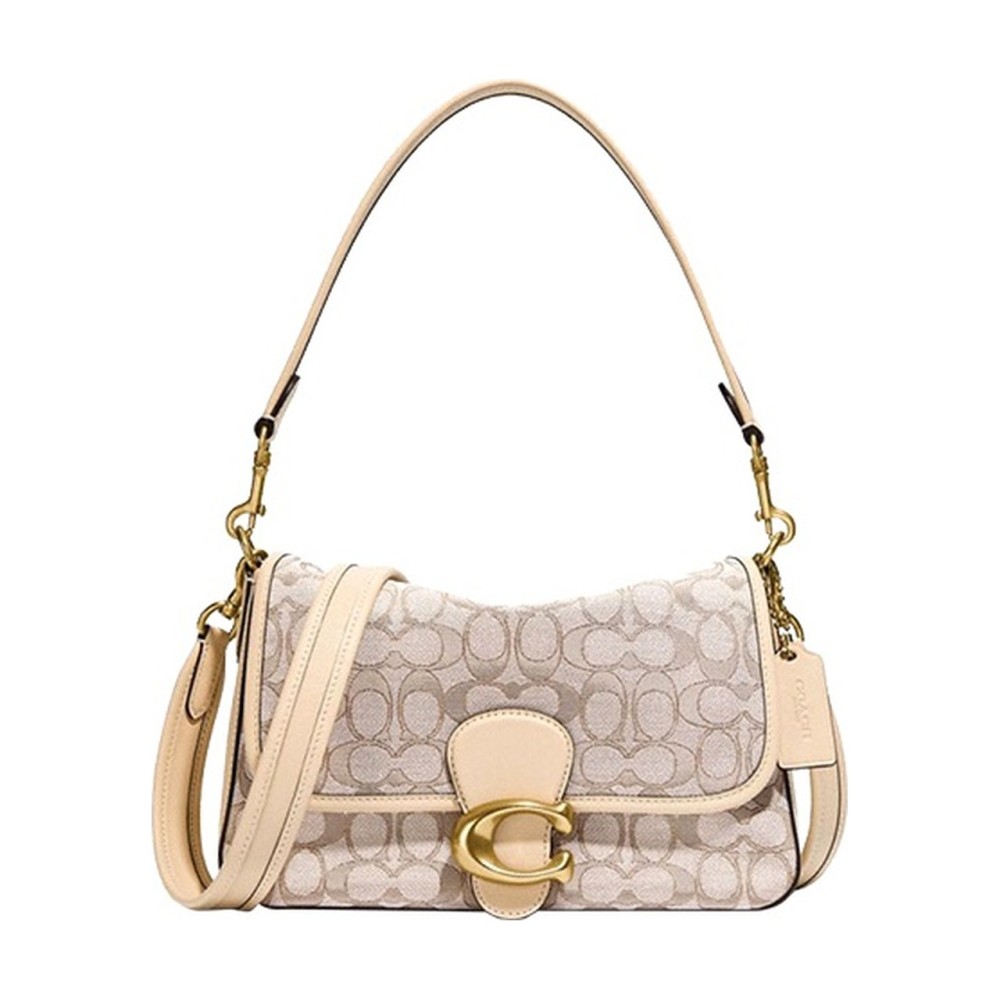 Tabby Jacquard Fabric With Leather Shoulder Bag Medium Women S Oak With Maple