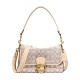 Tabby Jacquard Fabric With Leather Shoulder Bag Medium Women S Oak With Maple
