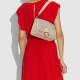 Tabby Jacquard Fabric With Leather Shoulder Bag Medium Women S Oak With Maple
