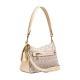 Tabby Jacquard Fabric With Leather Shoulder Bag Medium Women S Oak With Maple