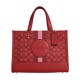 Dempsey Jacquard Fabric With Pebbled Leather Shoulder Bag Crossbody Bag Handbag Tubas Women S Red