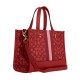 Dempsey Jacquard Fabric With Pebbled Leather Shoulder Bag Crossbody Bag Handbag Tubas Women S Red