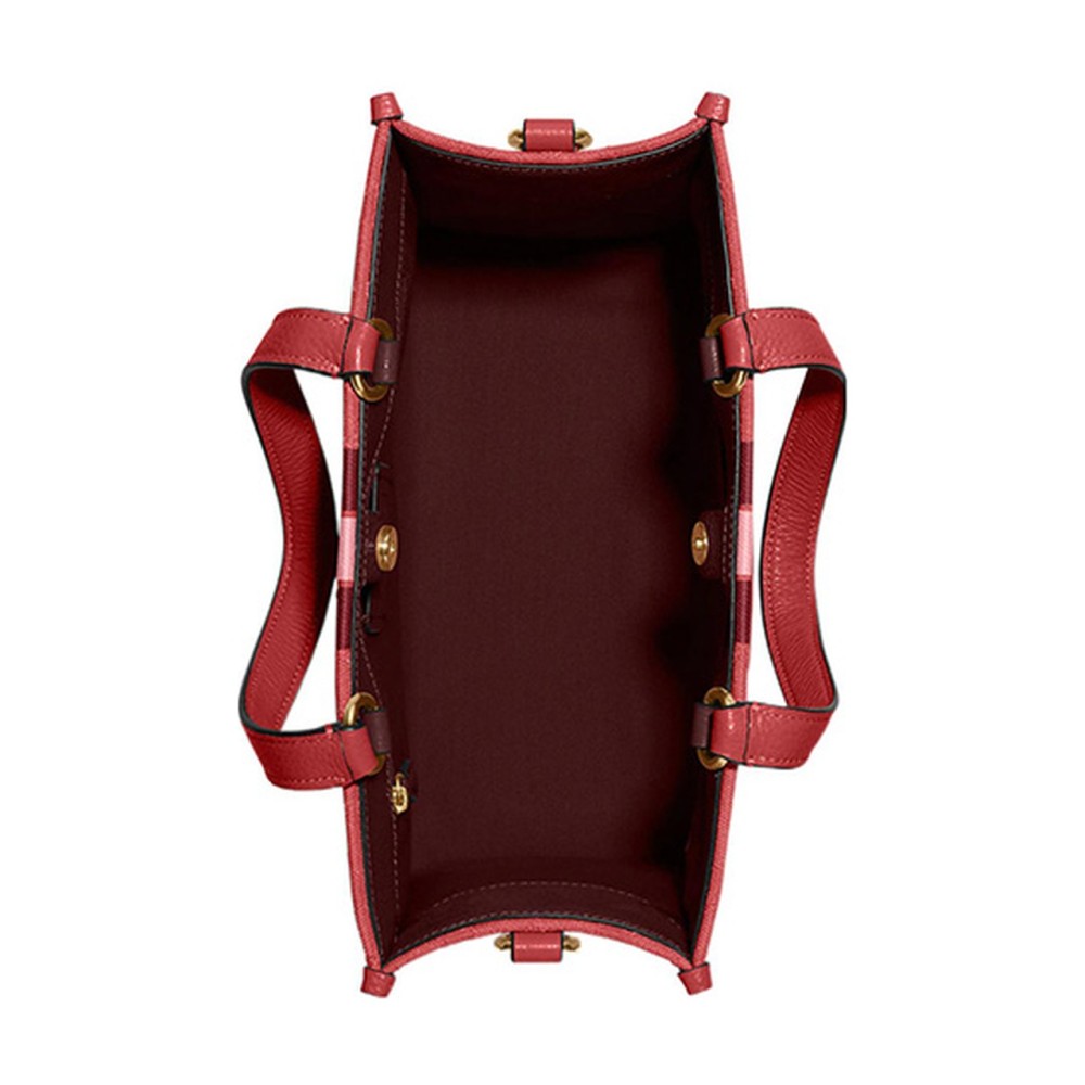 Dempsey Jacquard Fabric With Pebbled Leather Shoulder Bag Crossbody Bag Handbag Tubas Women S Red