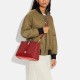 Dempsey Jacquard Fabric With Pebbled Leather Shoulder Bag Crossbody Bag Handbag Tubas Women S Red
