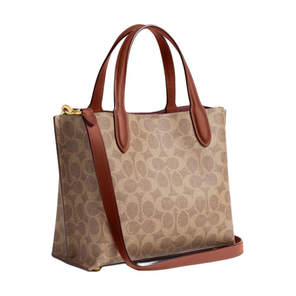 Willow Artificial Leather Tote Bag Shopping Bag Shoulder Bag Handbag Medium Size Women S Brown Yellow Caramel