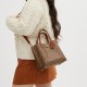 Willow Artificial Leather Tote Bag Shopping Bag Shoulder Bag Handbag Medium Size Women S Brown Yellow Caramel