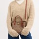 Willow Artificial Leather Tote Bag Shopping Bag Shoulder Bag Handbag Medium Size Women S Brown Yellow Caramel