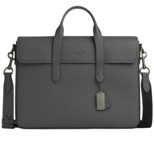 Sullivan Litchi Grain Leather One Shoulder Handbag Tubas Men S Charcoal Gray